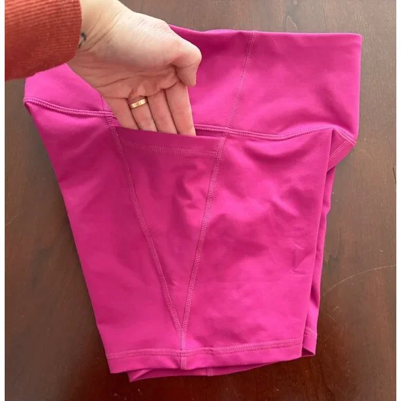 Old Navy NWT Active PowerPress High Rise Biker Shorts in Hot Pink Medium - Picture 4 of 10
